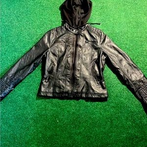 Hooded Leather Jacket